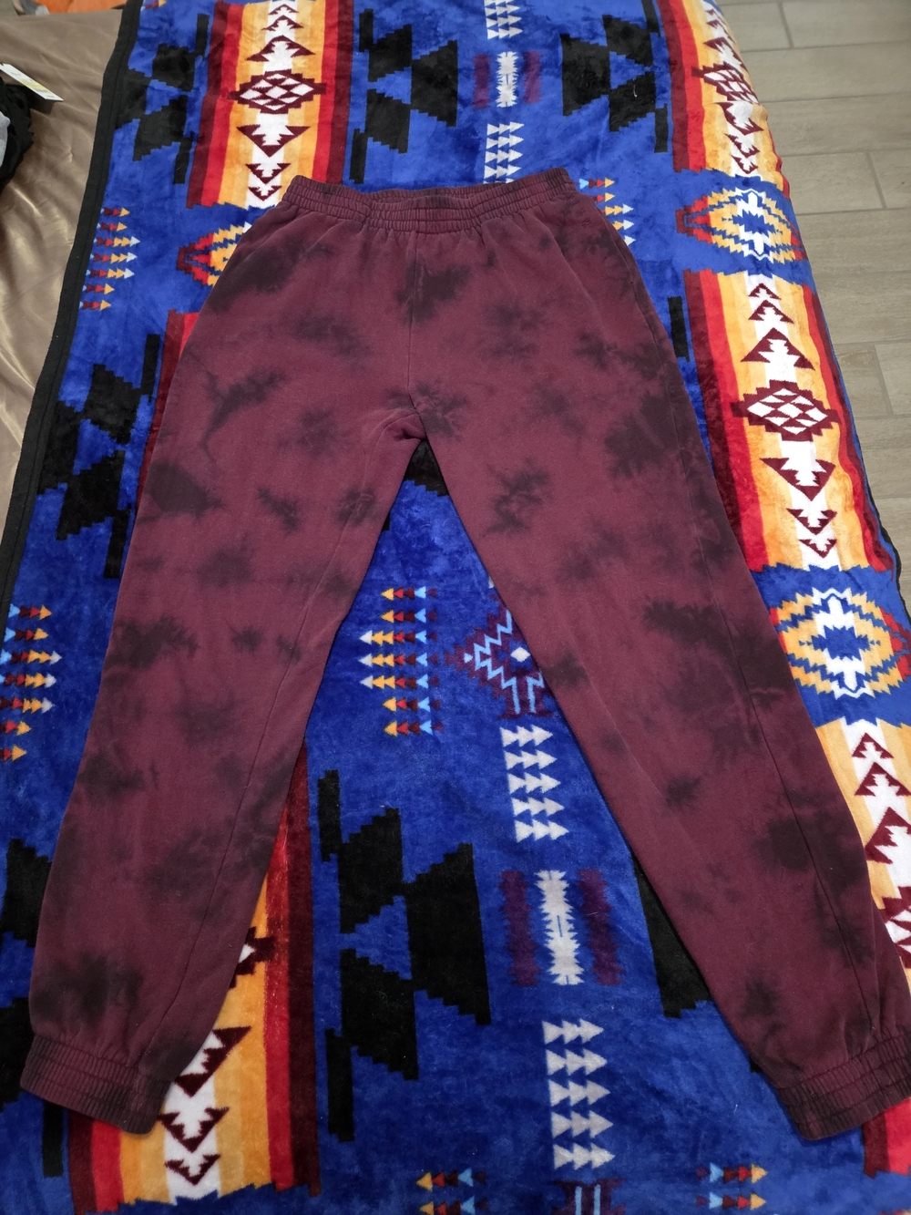 PINK Victoria's Secret Maroon Tie-Dye  Joggers